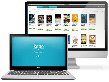Kobo Desktop running on a laptop and a monitor