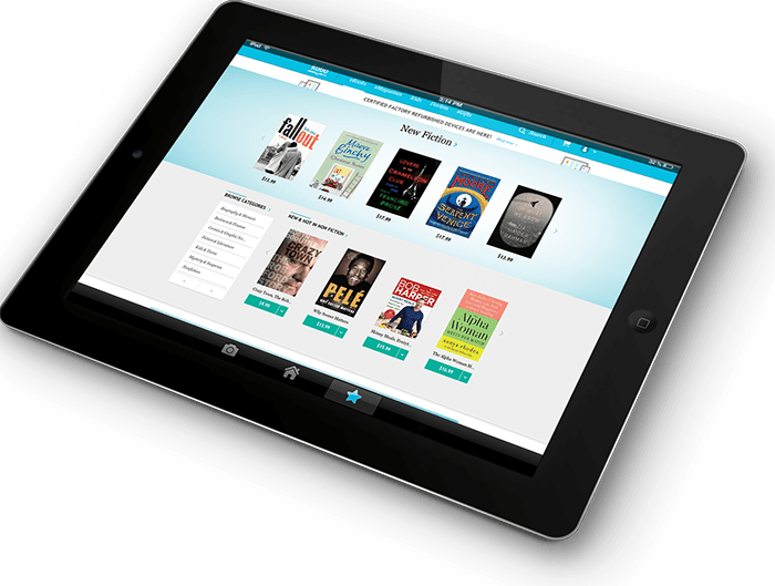 The Kobo online bookstore on a tablet